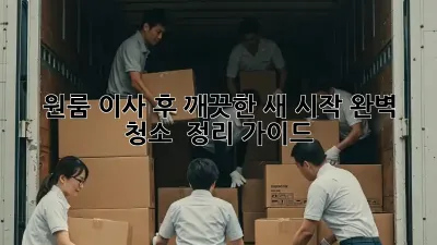 원룸 이사 후, 깨끗한 새 시작! 완벽 청소 & 정리 가이드
