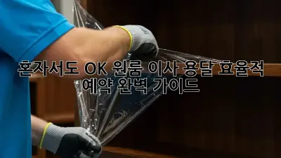혼자서도 OK! 원룸 이사 용달 효율적 예약 완벽 가이드
